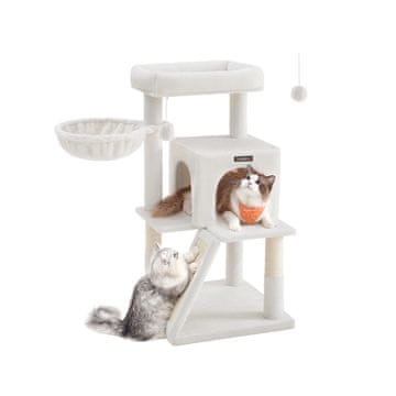 Songmics Mačje drevo velika platforma 48x48x96 cm bela