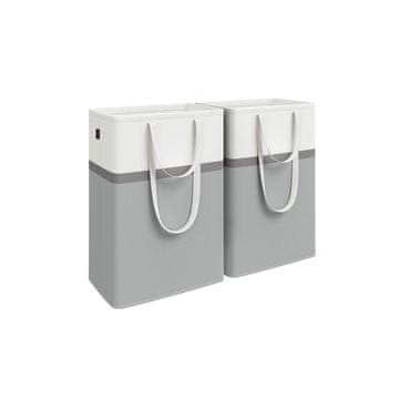 Songmics Set košar za perilo 2 kosa 40x30x65 cm siva