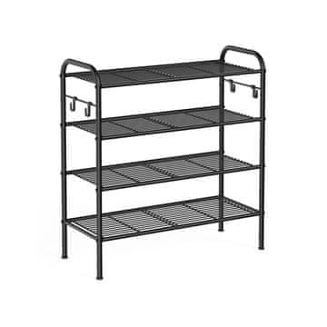 Songmics Čevljalnik 3 nivoji 28x68x70 cm Črn