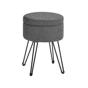 Songmics Shranjevalni otomanski stol 31x43 cm temno siva