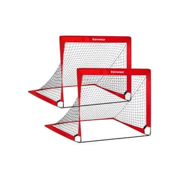 Songmics Nogometni gol komplet 2 kosa 120x80x80 cm rdeč