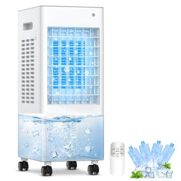 Nikcorp Prenosna izparilna klimatska naprava 4v1, vlažilec in čistilec zraka, 8L rezervoar, daljinski upravljalnik, bela