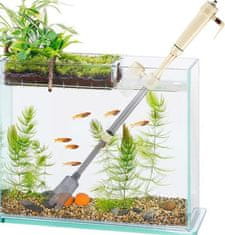 Nikcorp Električni sesalnik za akvarij 4 v 1, baterijski sifon za čiščenje dna, menjavo vode in alg, nastavljiva dolžina