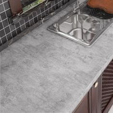 Samolepilna stenska tapeta PVC, videz betona, siva, vodoodporna dekorativna folija za pohištvo, 40 cm x 5 m