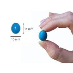 Nikcorp Umetna velikonočna jajca, miniaturna dekorativna jajčka za ustvarjanje, modra, 1 x 1,5 cm, komplet 60 kosov