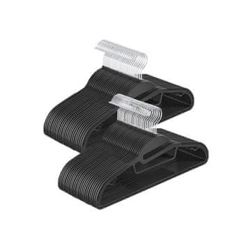 Songmics Obešalniki za oblačila 20 kosov 415x225 cm črni