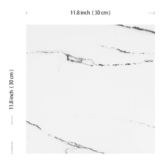 Nikcorp Samolepilne vinilne PVC talne ploščice Beli marmor 30 x 30 cm, 1,4 m², vodoodporne talne obloge, 15 kosov v paketu