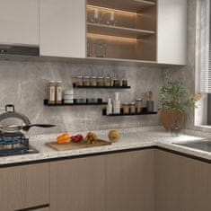 Nikcorp Stenska polica iz naravnega lesa, set 3 kosov, dolžina 60 cm, elegantna črna mat barva, minimalistični dizajn