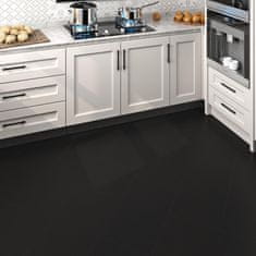 Nikcorp Samolepilne PVC talne ploščice mat črne 30x60 cm, vodoodporne vinilne obloge, komplet 5 kosov, 0,9 m2