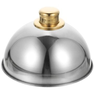 Nikcorp Pokrov za topljenje sira in pladenj za postrežbo iz nerjavečega jekla, kupola za žar in burgerje, srebrn, 18 cm