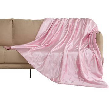 Nikcorp Odeja in pregrinjalo za posteljo 220x240 cm, dvostranski pliš in flis, mehka in topla odeja za kavč, rožnata barva