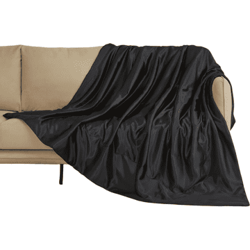 Nikcorp Odeja in pregrinjalo za posteljo ali kavč, dvostranski pliš, 220x240 cm, mehka mikrovlakna, Oeko-Tex, črna barva