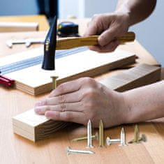 Nikcorp Žeblji za lepenko s široko glavo, pocinkani, 20 mm in 30 mm, rebrasto steblo, rjavi in srebrni, set 300 kosov