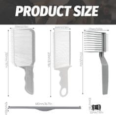 Nikcorp Glavnik za senčenje in silikonski trak za fade, set frizerskih pripomočkov za striženje las, 4-delni komplet