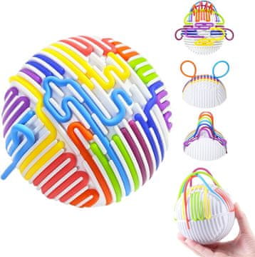 Nikcorp Senzorična silikonska izobraževalna igrača žoga za ADHD in avtizem, antistresni terapevtski pripomoček za motoriko