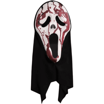Nikcorp Maska Krik z učinkom tekoče krvi in črpalko Ghostface, strašljiva maska s kapuco za noč čarovnic in zabave groze