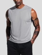 Nikcorp Moška majica brez rokavov (Tank Top) hitrosušeča in zračna za fitnes, komplet 3 kosi, siva/modra/črna, 3XL