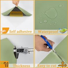 Nikcorp Samolepilne PVC talne ploščice zelene in bele barve, vinilna talna obloga 30x30 cm, vodoodporne, set 20 kosov, 1,8 m²