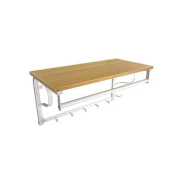 Songmics Stenski obešalnik za plašče s polico 60x317x30 cm rjav