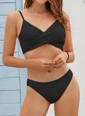 Nikcorp Dvodelne kopalke bikini v črni barvi, rebrast material z nastavljivimi naramnicami, hitro sušeče, velikost XL