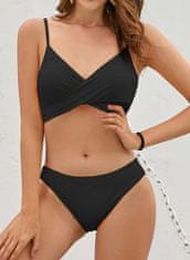 Nikcorp Dvodelne kopalke bikini v črni barvi, rebrast material z nastavljivimi naramnicami, hitro sušeče, velikost XL