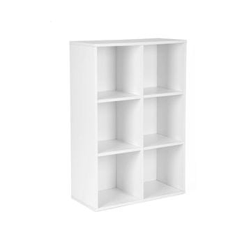 Songmics Knjižna omara 6 predelkov 655x975x30 cm hrast