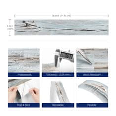 Nikcorp Samolepilne vinilne plošče Blue Wood, imitacija modrega lesa, PVC talna obloga, 90x15 cm, vodoodporne, 15 kosov (2,09 m2)