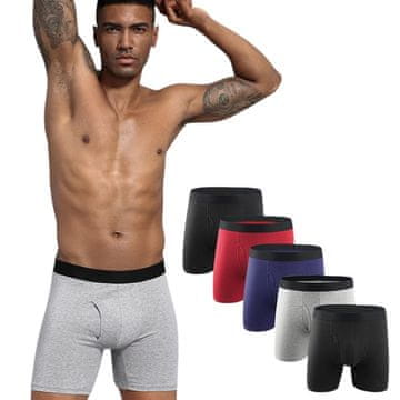Nikcorp Moške boksarice bombažne z daljšo hlačnico, komplet 5 kosov, zračne in elastične spodnjice, 3D opora, velikost S