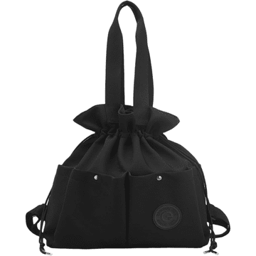 Nikcorp Potovalna torba in nahrbtnik z vrvico, velika prostornina, vodoodporen najlon, za šport in prosti čas, 46x38 cm, črna