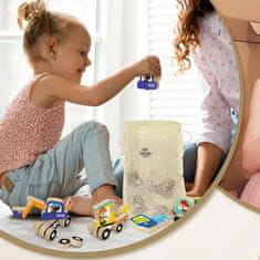 Nikcorp Magnetne kocke Gradbišče, izobraževalna igrača Montessori za otroke 3+, STEM konstrukcijski set za sestavljanje strojev