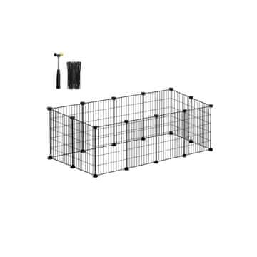Songmics Igralni ograja za male živali 123x63x41 cm črna