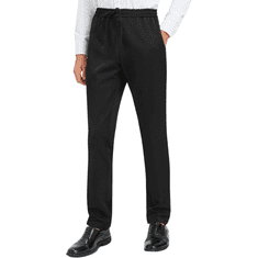 Nikcorp Moške krojene hlače chino Zylioo Regular Fit 3XL črne, 96% poliester 4% elastan, ravne hlačnice, srednji pas, zadrga, raztegljive in odporne proti gubam