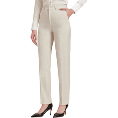 Nikcorp Ženske oblečne hlače Zylioo Tall Fit vintage bež 3XL, ravna hlačnica 32"/34", Non-Iron brez likanja, 96% poliester 4% spandex, srednji pas, 2 stranska + zadnji žep