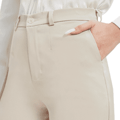 Nikcorp Ženske oblečne hlače Zylioo Tall Fit vintage bež 3XL, ravna hlačnica 32"/34", Non-Iron brez likanja, 96% poliester 4% spandex, srednji pas, 2 stranska + zadnji žep