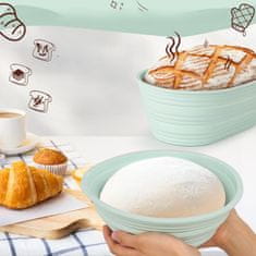 Nikcorp Komplet za peko kruha, 2 kosa, silikonski modelčki za vzhajanje in peko s pripomočki, zložljivi, turkizne barve