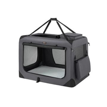 Songmics Prenosna torba za hišne ljubljenčke 102x69x69 cm siva zložljiva