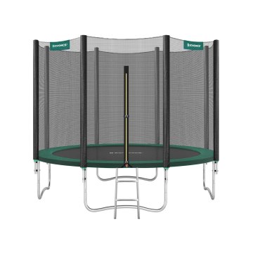 Songmics Trampolin okrogel trampolin z varnostno mrežo 305x256 cm zelena