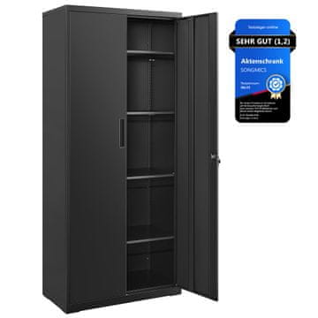 Songmics Predalnik za dokumente 40x80x180 cm Črn