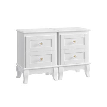 Songmics Nočna omarica 2 predala 385x525x305 cm bela