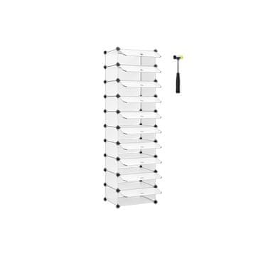 Songmics Omara za čevlje 10 polic 43x173x31 cm bela