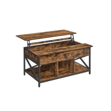 Songmics Kavniška mizica 60x100x48-62 cm rjava