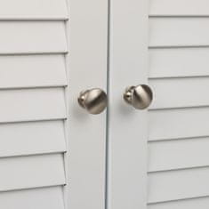 Northix Kopalniška omarica z lamelnimi vrati, bela, kompaktna zasnova, odprte police