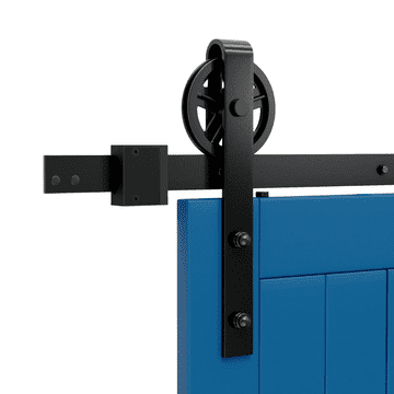 Nikcorp Sistem za drsna vrata, okovje iz ogljikovega jekla, dolžina 243 cm, mat črna barva, industrijski loft stil za notranja vrata