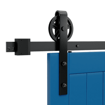 Nikcorp Sistem za drsna vrata, okovje iz ogljikovega jekla, dolžina 228 cm, črne barve, komplet za eno vratno krilo, loft slog