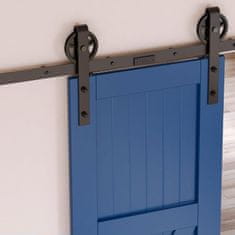 Nikcorp Sistem za drsna vrata, okovje iz ogljikovega jekla, dolžina 228 cm, črne barve, komplet za eno vratno krilo, loft slog