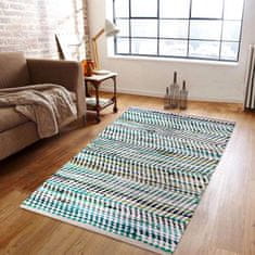 Nikcorp Preproga iz naravne jute, ročno tkana, pravokotna, 60x90 cm, mehka in trpežna talna obloga, belo-zelena barva