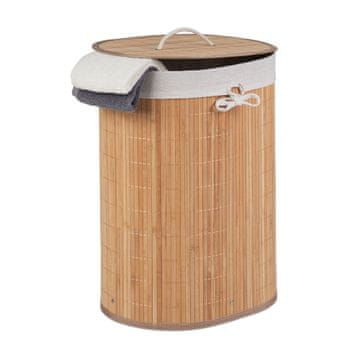 Northix Ovalna košara za perilo z bambusovim pokrovom in prostornino 46 l