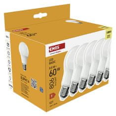 Emos Basic A60 LED žarnica, E27, 806 lm, 60 W, toplo bela, 6/1