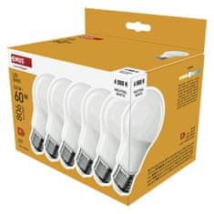 Emos Basic A60 LED žarnica, E27, 60 W, 806 lm, toplo bela, 6/1