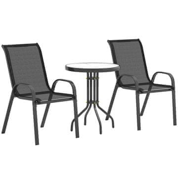 Homestar Bistro komplet 3-delni zunanji vrtni set 54x71x93 cm črn